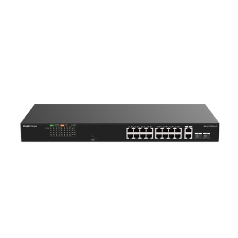 Reyee RG-ES118FGS-LP 18 Portlu, 10/100 Fast Ethernet, Tak Çalıştır Switch, 2 Gigabit Combo, 16 Port PoE+ (120W)