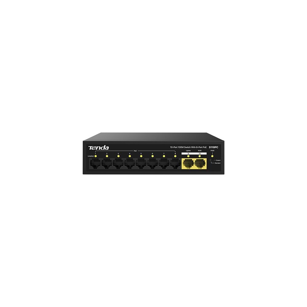 TENDA S110PC SWT 8 Port PoE10-Port 10/100 PoE Switch