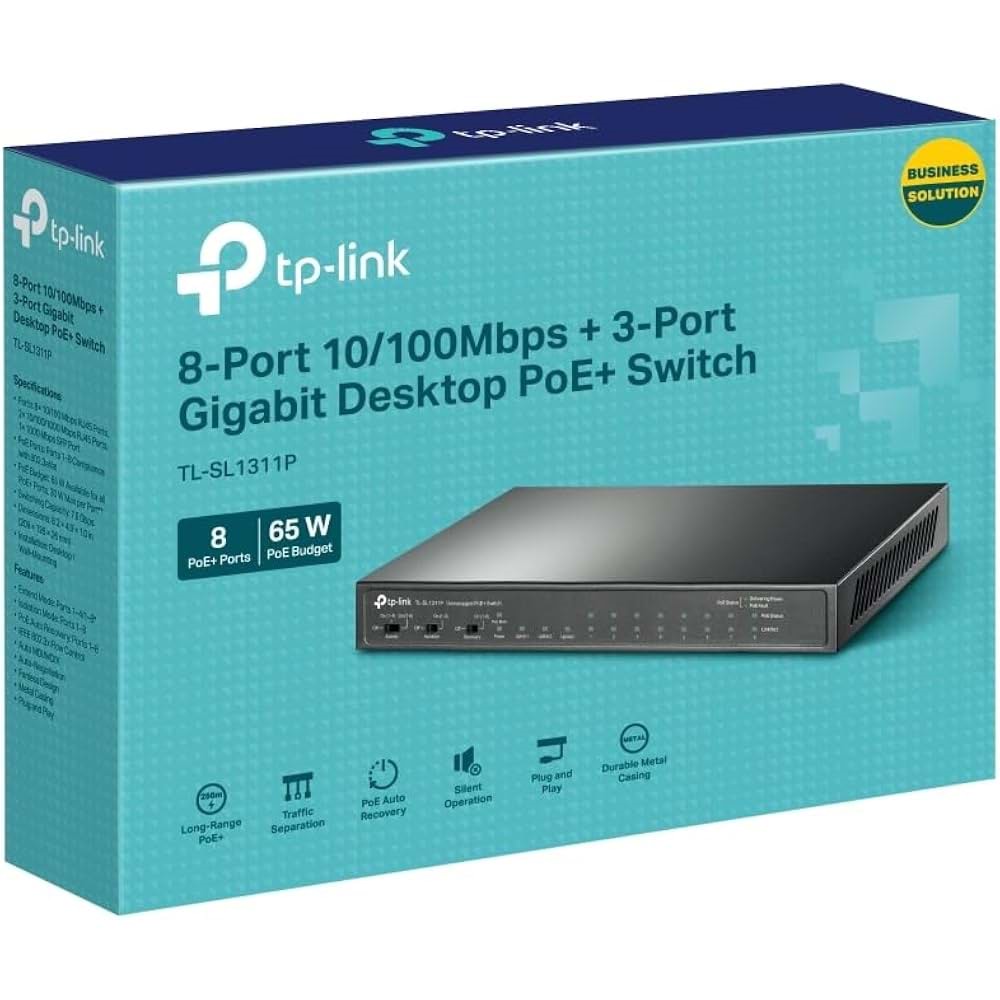 TP-LINK TL-SL1311P 65W 8FE PoE, 2GE, 1SFP Switch