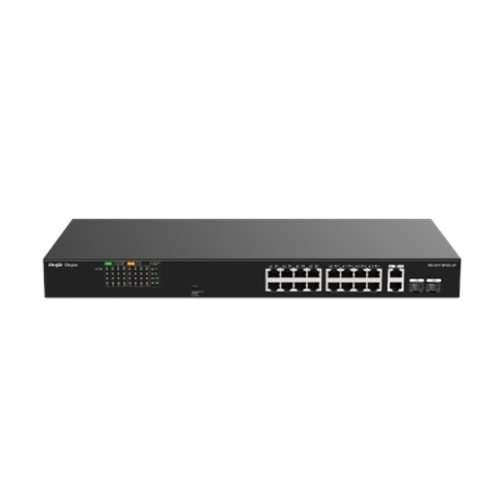 Reyee RG-ES118FGS-LP 18 Portlu, 10/100 Fast Ethernet, Tak Çalıştır Switch, 2 Gigabit Combo, 16 Port PoE+ (120W)