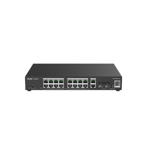 Reyee RG-ES220GS-P 20 Portlu, 10/100/1000 Gigabit, Yönetilebilir Switch, 2 SFP, 2 Gigabit RJ45 Uplink, 16 Port PoE+ (250W)